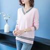 Women's Autumn & Winter Short-Style Pullover Sweater Sweetheart V-Neck Loose Knit Base Layer Top