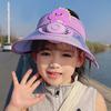 Children's hats boys and girls summer visor big eaves fan empty top hat cartoon cute dinosaur sun hat