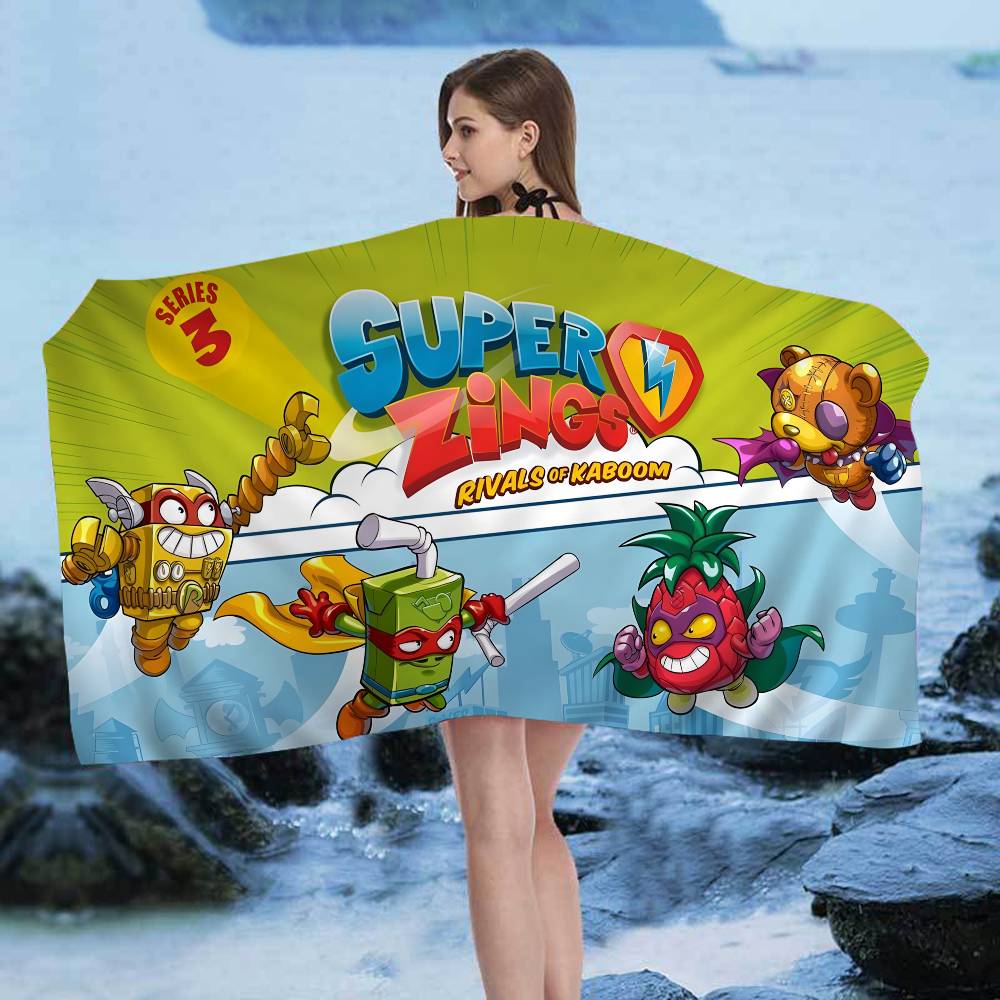 Cute Cartoon Super Zings Microfiber Blanket Quick Drying Beach Towels Oversized Printing Super Absorbent Pool Towel Blanket