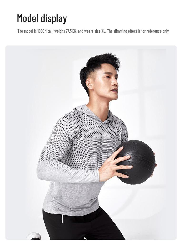 Men's Quick-Dry Hooded Training Suit: Spring/Autumn Long Sleeve Track & Field Running T-Shirt