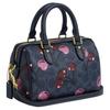 Coach Rowan 17 Brand Logo Cherry Print Leather Cylinder Bag Women Shoulder Bag Blue CY741-IMDEI