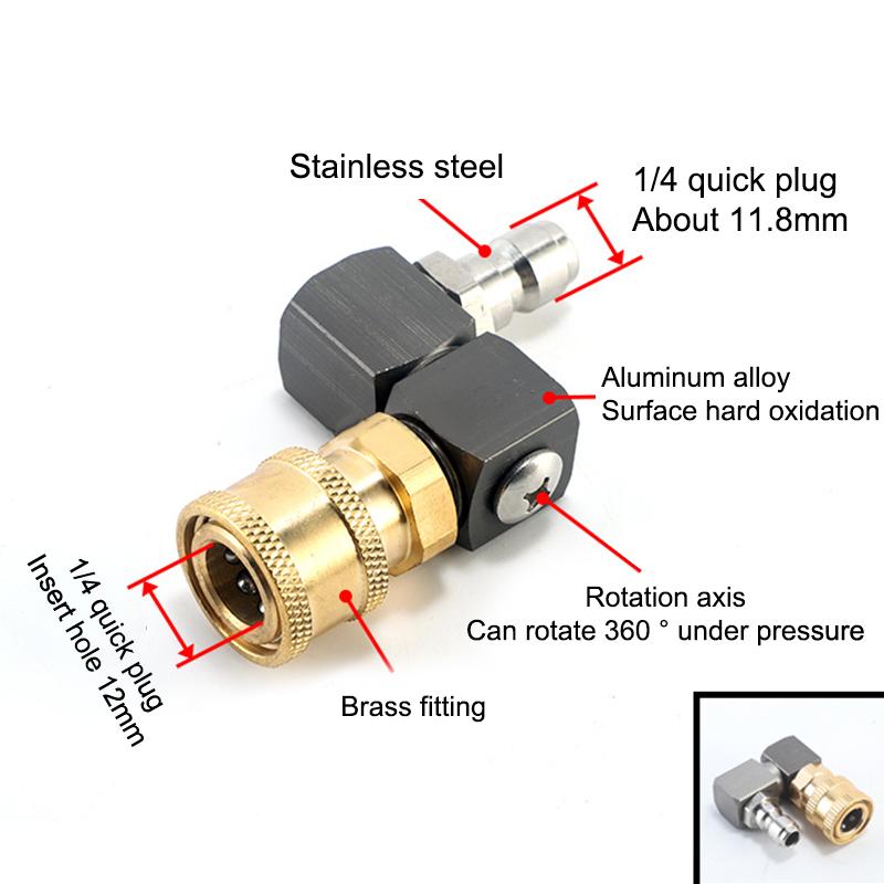 1 Pcs Hose Fitting Coupler Adaptor With Dn8 G1/4 Thread Universal 360º Rotatable Pneumatic Connector Air Tool Diy Accessories