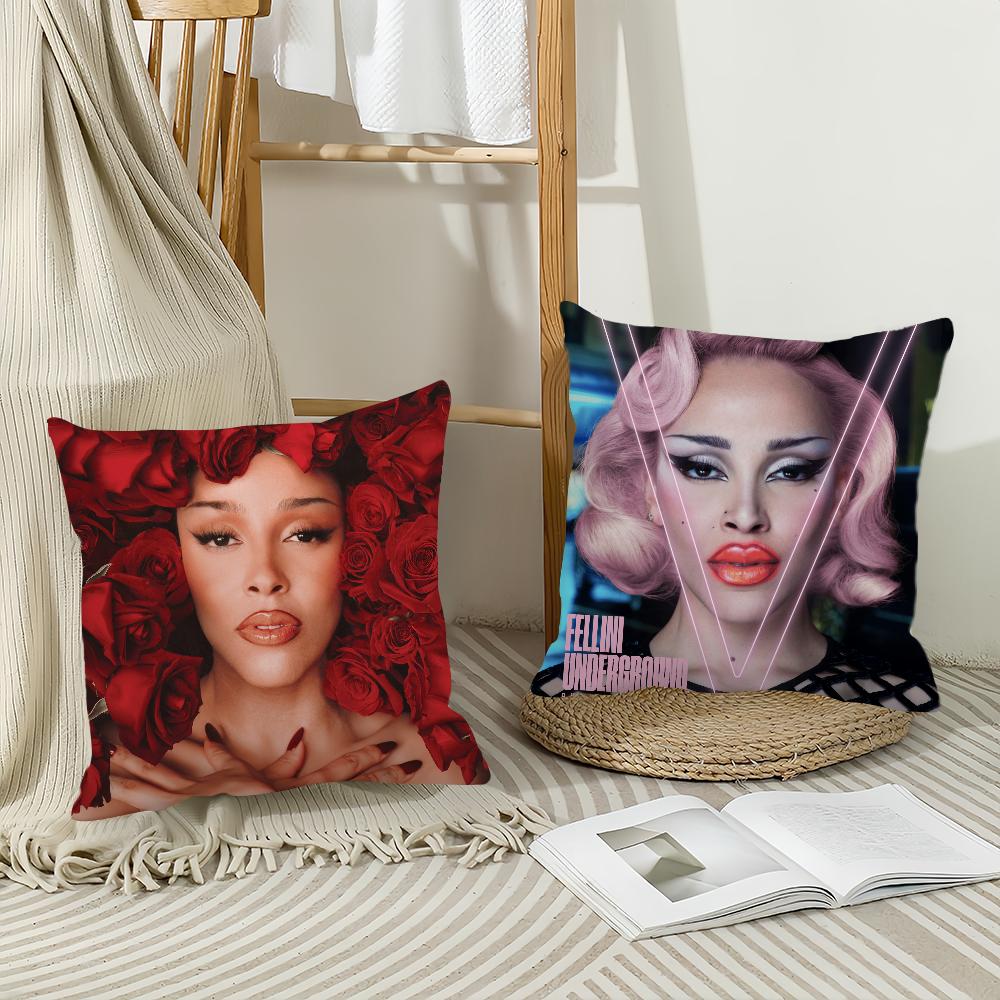 Singer Doja Cat Vie Pillow Case Home Decoration Cushion Cover Suitable For Office Sofa Bedroom Car
