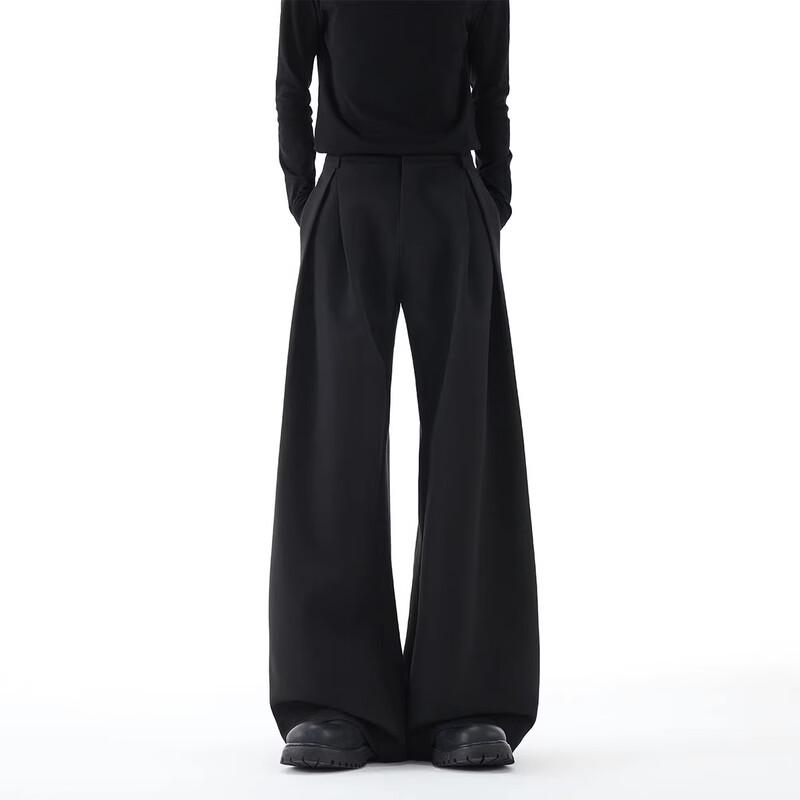 QOTRIOCK Unisex Old Money Pleated Relaxed Fit Trousers