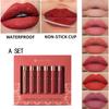 6pcs/pack lip gloss set, long-lasting non stick cup liquid lipstick velvet matte lip gloss