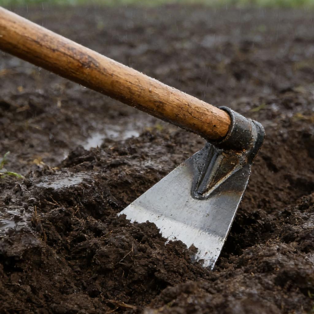 All-Steel Weeding & Cultivating Hoe Triangular Blade Multi-Purpose Farming Hoe Versatile 2-In-1 Use for Soil Tilling & Ridging