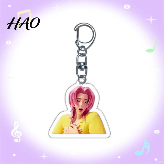 Long-lasting Anime Keychain Witch Hunter Acrylic Pendant Holder Ornamental Cat Vivid Character Expression Bag Accessory Collectible
