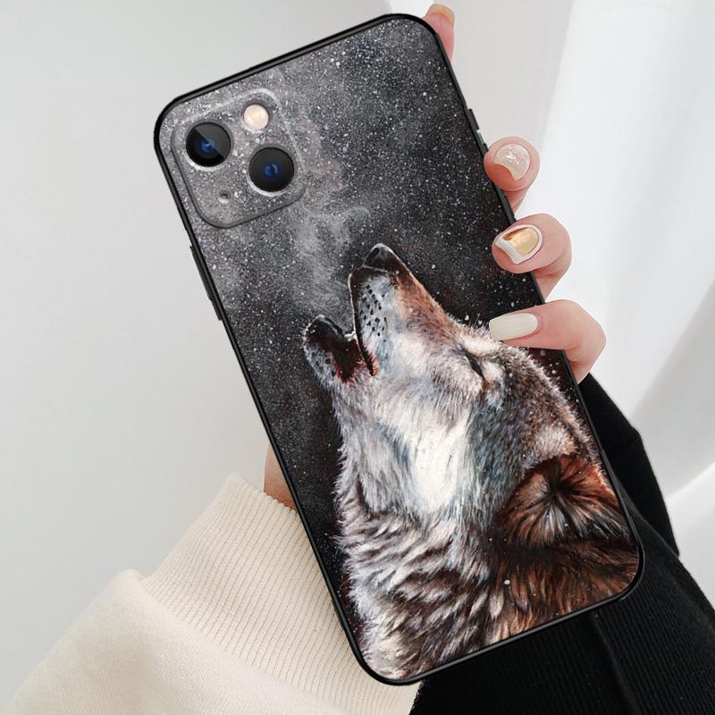 Animal Wolf Howling Phone Case For iPhone 17 Pro Max 14 13 12 11 15 16 Pro Max mini 15 16 Plus 16e 17 Air Cover
