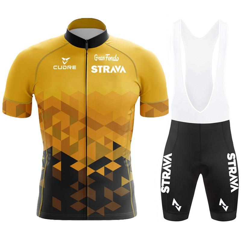 Race Cycling Uniform Strava Tour De Short-sleeved Bib Riding Set M