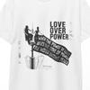 Wenn die Macht der Liebe die Liebe zur Macht besiegt Hochzeitsantrag Friedenszitat Geschenk Unisex Ästhetisch Romantisches Paare T-Shirt Vintage Grafik T-Shirt