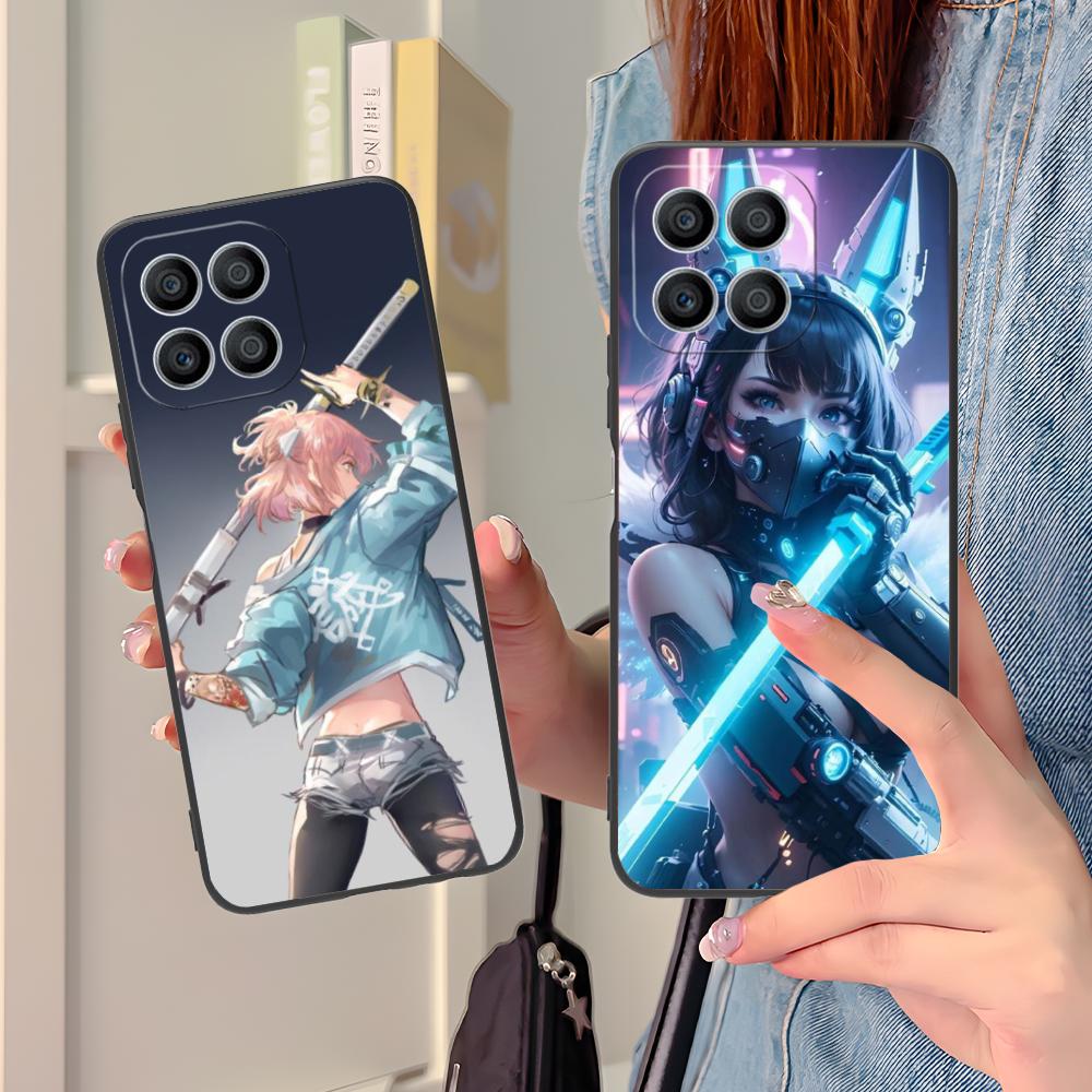 Anime Girl Mobile Phone Case for Honor 90 80 70 60 50 30 20 10 9 8 7 Pro S SE Lite 5G Colorful Printing Cover Smartphone