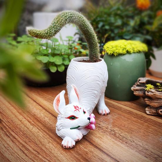 Nine-tailed Fox Flower Pot Indoor Outdoor Resin Planter Pot Home Balcony Garden