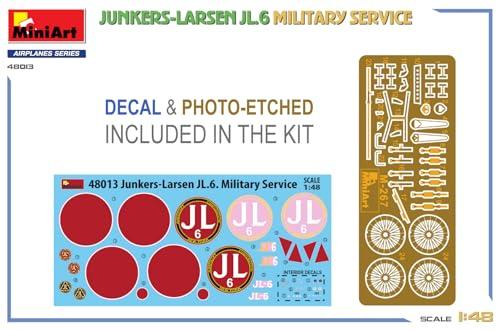 Miniart 1/48 Junkers-Larsen JL.6 Military Plastic Model Kit MA48013 (Airplane)