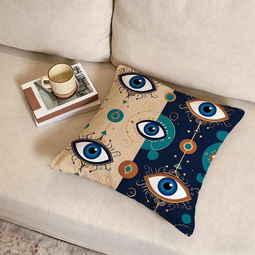 E-Eye Print Cushion Cover Fabric Soft Furnishing,Pillowcase, Cushion Cover, Sofa Pillow, Home Decoration