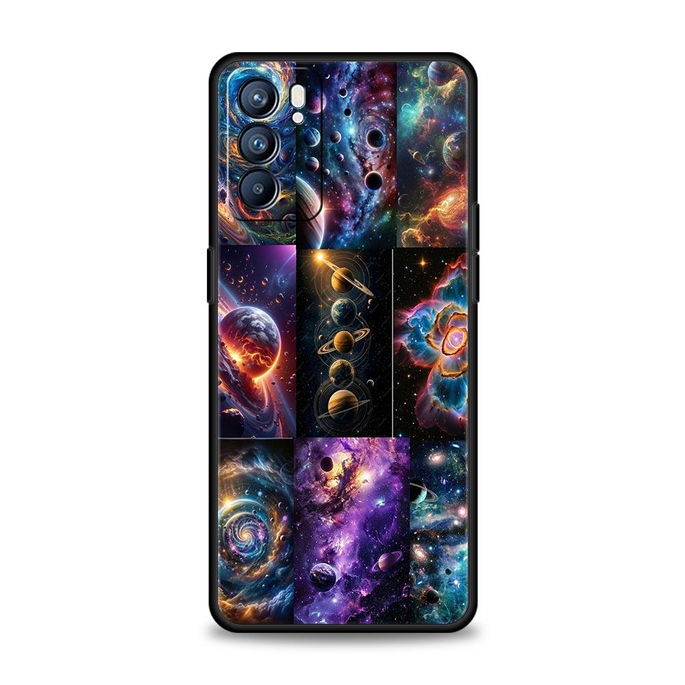 Universe Starry Sky Moon Phone Case For Oppo Reno 13 12 11 10 7 F Find X5 X6 A98 A80 A79 A78 A57 A54 A31 A17 Pro Soft TPU Cover