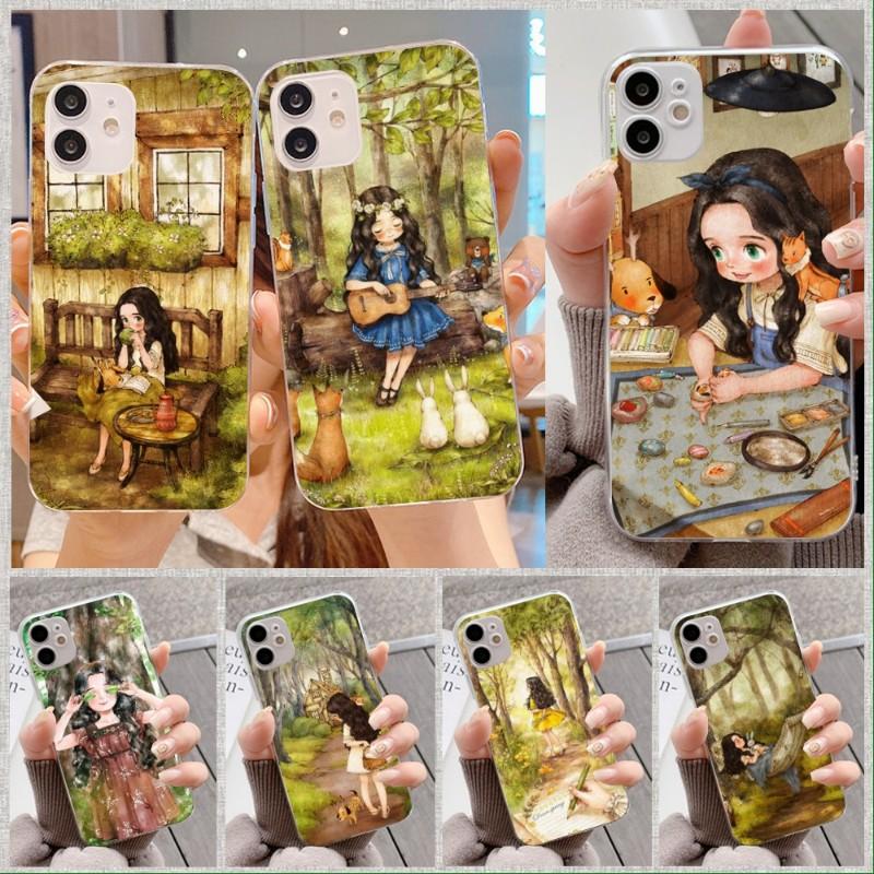 

Чехол для телефона «Дневник лесной девушки» для iPhone 14 13 12 11 XS X 8 7 6 Plus Mini Pro Max SE 2022, мягкий прозрачный чехол для телефона iPhone 14