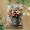 Arrosoir Rustique Vintage Art Mural Métallique Décor de Jardin