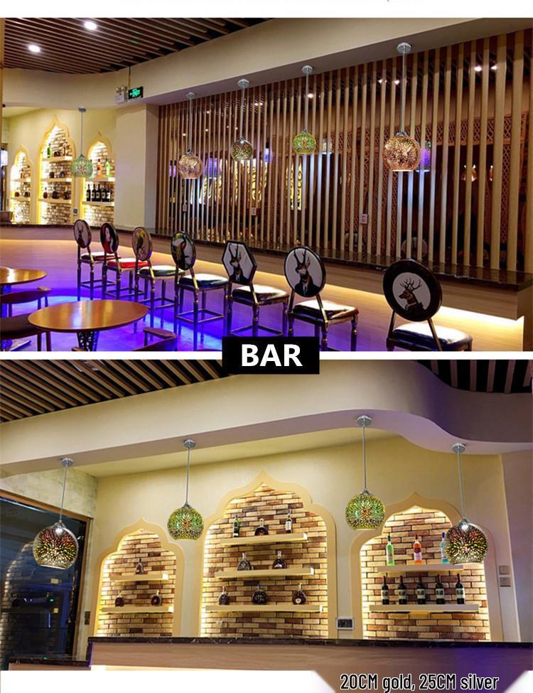 3D LED Colorful Glass Pendant Light - Nordic Minimalist Design for Dining, Shop, Restaurant, or Bedroom