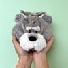 NICI Schnauzer Figure Face Pouch, Made In Germany, Plush Toy, Gift, Face Pouch, Drawstring, Schnauzer, Dog, Pet, 3090464