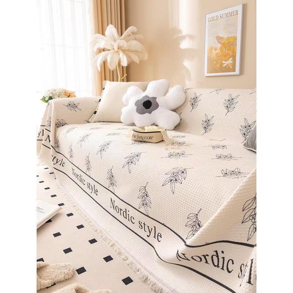 1PC Chenille Sofa Towel for Living Room French Style Home Decoration Sofa Cover Printing Couch Cover Tassel Edge Sofa Cushion