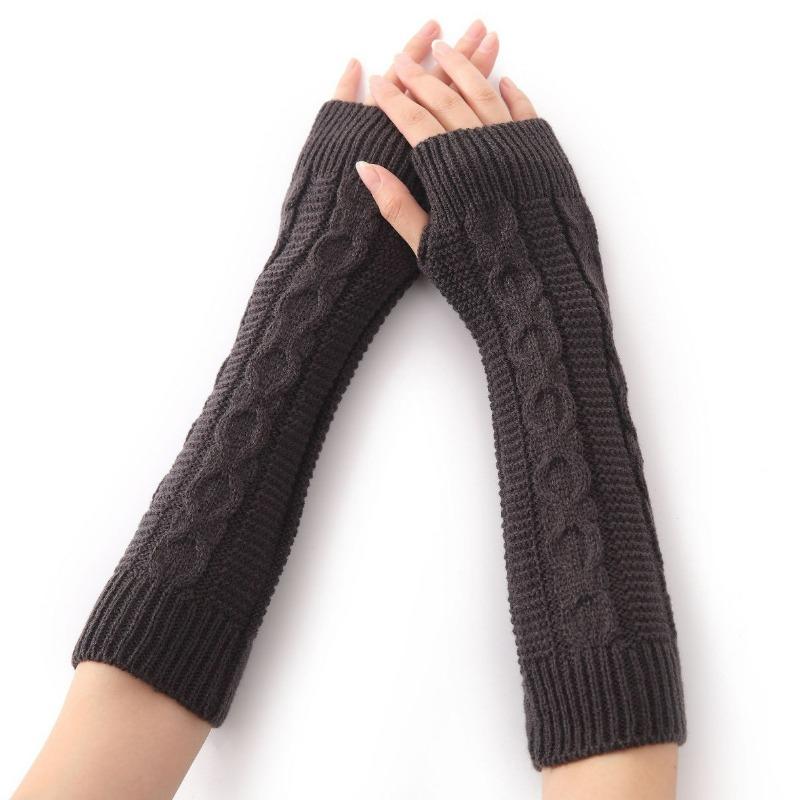 

Botvotee Arm Warmers Sleeves for Women Y2k Accessories Free Shipping Fingerless Gloves Winter Knit Cute Black Fashion Oversleeve One Size темно-сірий колір