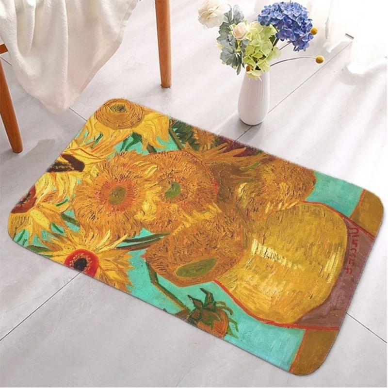 Van Gogh Mat Oil Painting Entrance Doormat for House Indoor Non-slip Home Area Floor Soft Carpet Washable Bathroom Bedroom Rug