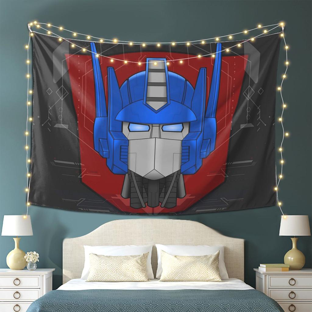 Optimus Prime Bust Tapestry Wall Hanging Aesthetic Home Decor Tapestries for Dorm Room