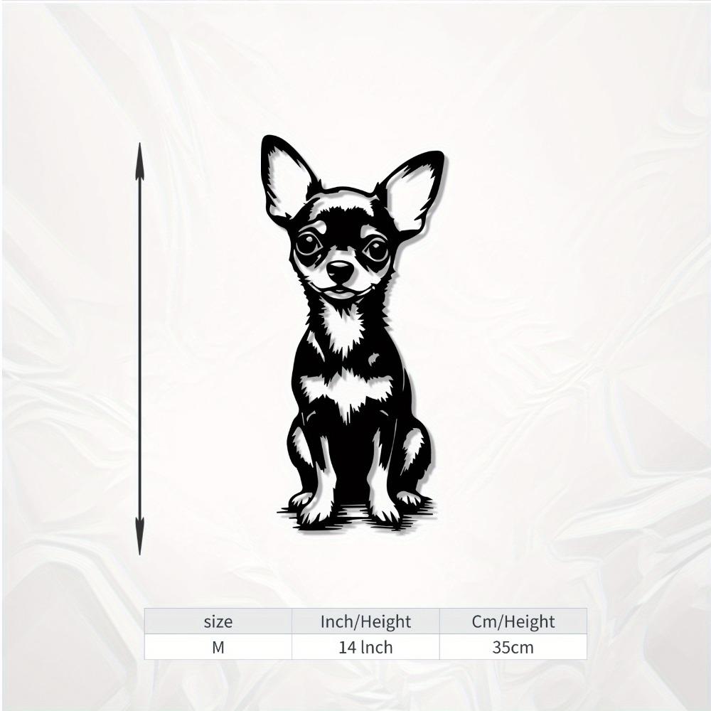 1pc Cute Chihuahua Metal Wall Art, Adorable Dog Statue Mural, Durable Decor for Home Walls Garden Fence, Christmas Easter Gift for Pet Lover