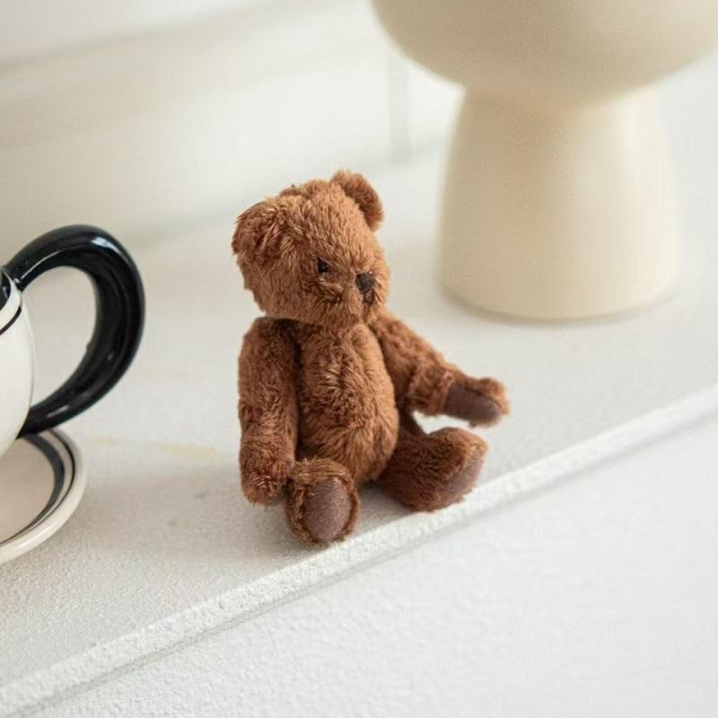 Cute Bear Xmas Bag Hanging Pendent Handmade New Year Creative Christmas Eve Party Gift Plush Bear Christmas Tree Keychain Decor