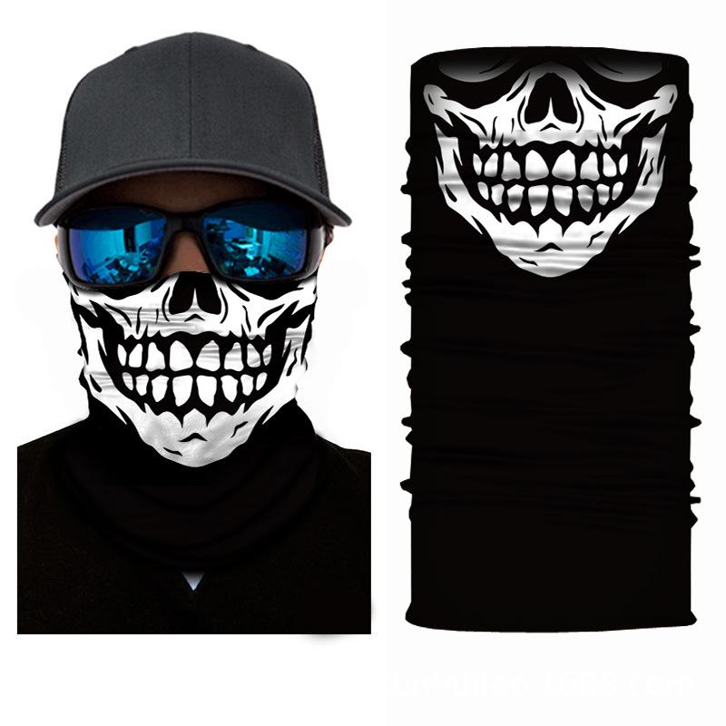 Xunhui Skull Sports Neck Warmer: Seamless Outdoor Cycling Face Mask & Sun Protection Headscarf