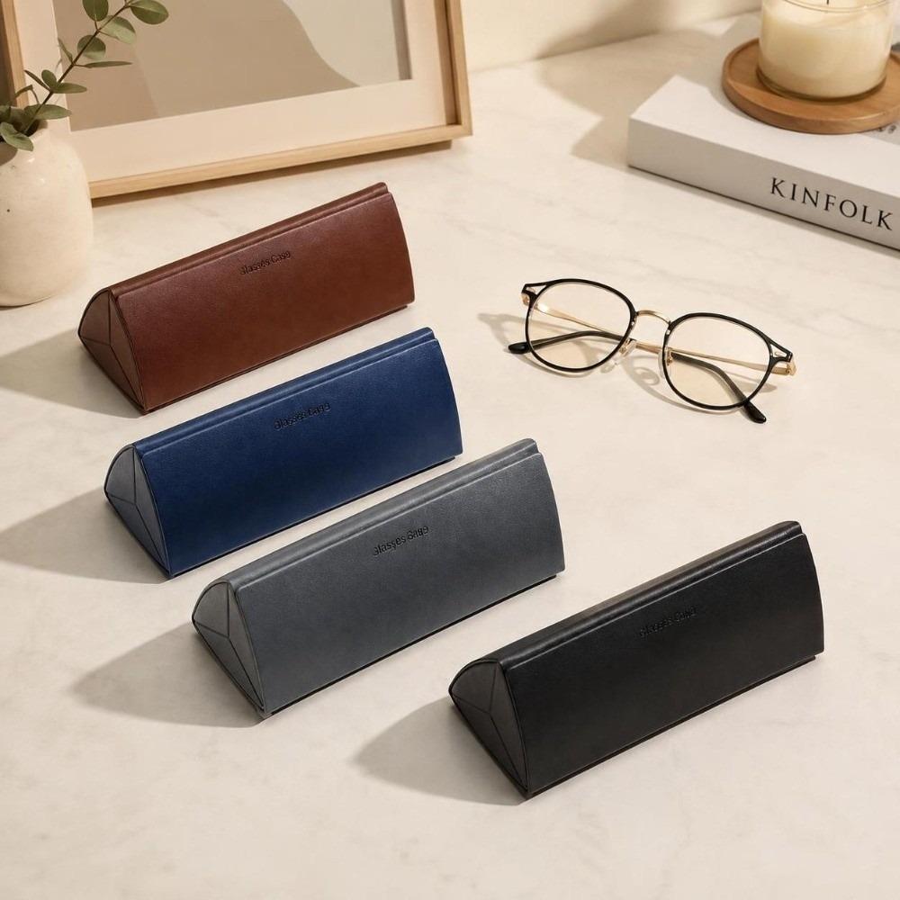 Leather Glasses Case Hard Shell Spectacle Case Creative Sunglasses Storage Box for Women Men
