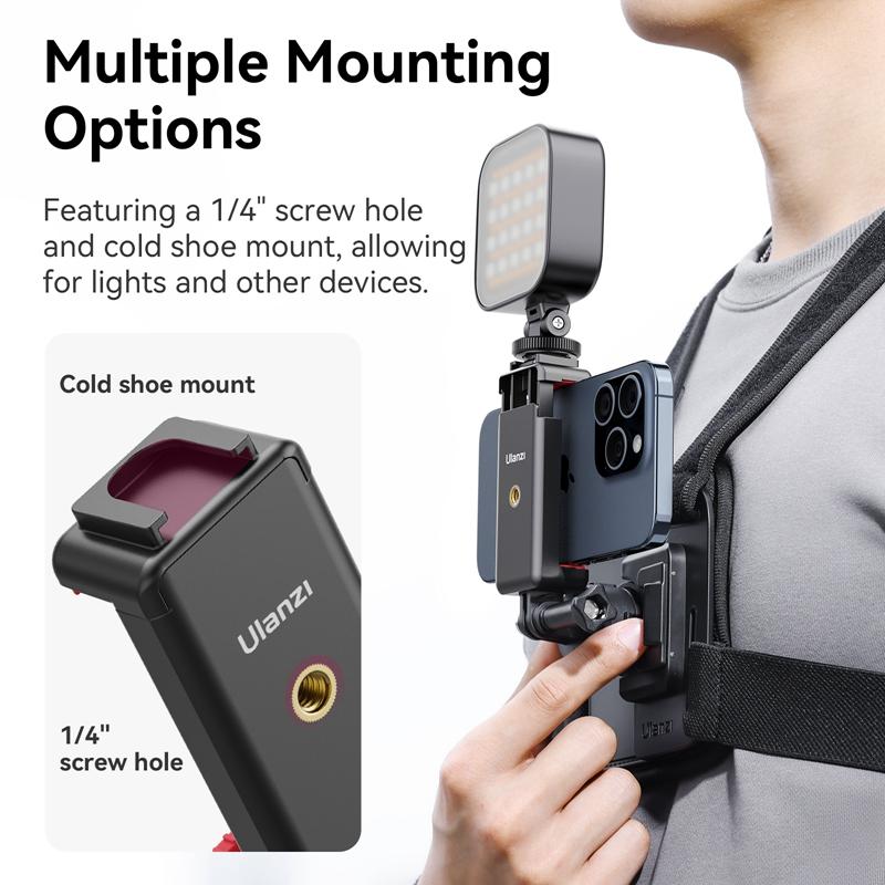 Ulanzi CM028 Go-Quick II Magnetický hrudní popruh 1/4" závit Snadno nastavitelný Pro akční kamery Telefony Rybaření Turistiku Cyklistiku 2