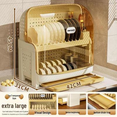 Kitchen Dish Rack with Lid