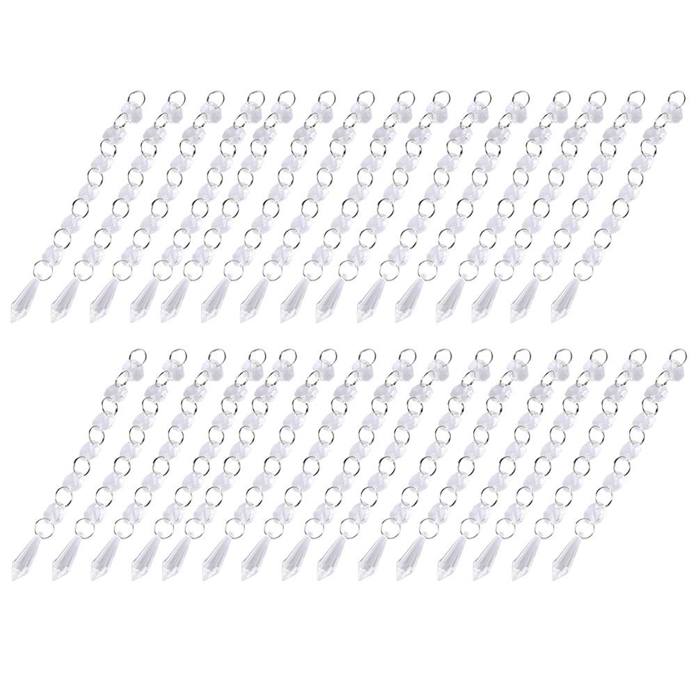 30pca Transparent Clear Crystal Strands DIY Craft Acrylic Hanging Crystals  Home Decoration