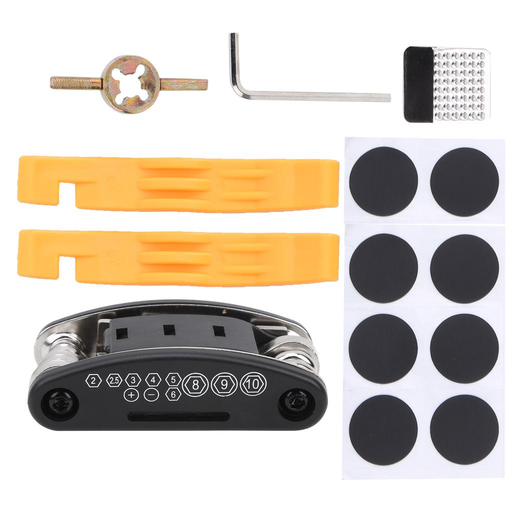 Bicycle 16 in 1 MultiFunctional Tyre Repair Tool Kit Bike Puncture Repair Tool with Bag