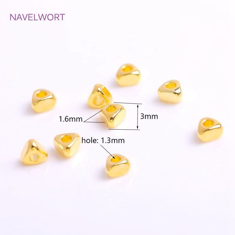 Trendy 18K Gold Plated Brass Triangular Beads Smooth Spacer Beads Supplies For Jewellery Making DIY Handmade Crafts Wholesale