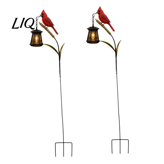 Ornements de jardin avec lumières Solaire Martin-pêcheur Luminaire sur piquet, Art de jardin en métal pour oiseau Lanterne suspendue, Piquets décoratifs à allumage automatique LED Étanche Extérieur Patio