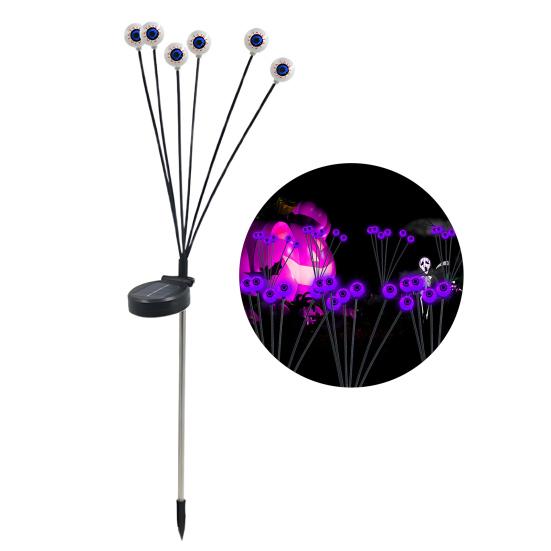 Solar Eyeball Lights Halloween Outdoor Stake Lights Colorful Glowing Ghost Eye Design Waterproof Decorative