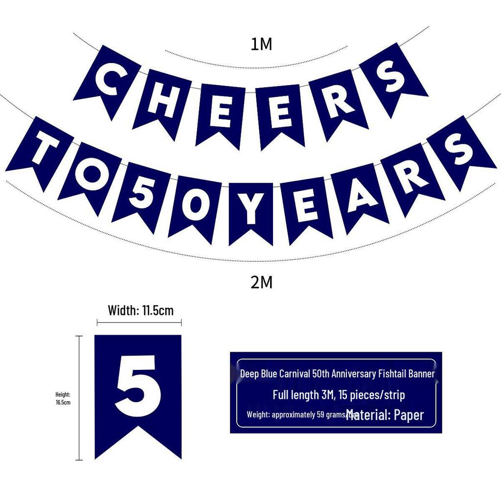 Birthday & Holiday Fishtail Bunting Banner for Parties