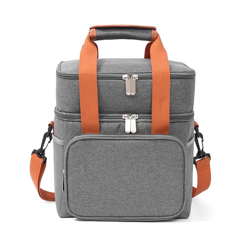 Double-Layer Insulated Lunch Bag With Ice Pack Carrier Portable Thermal Tote Work School Outdoor Picnic