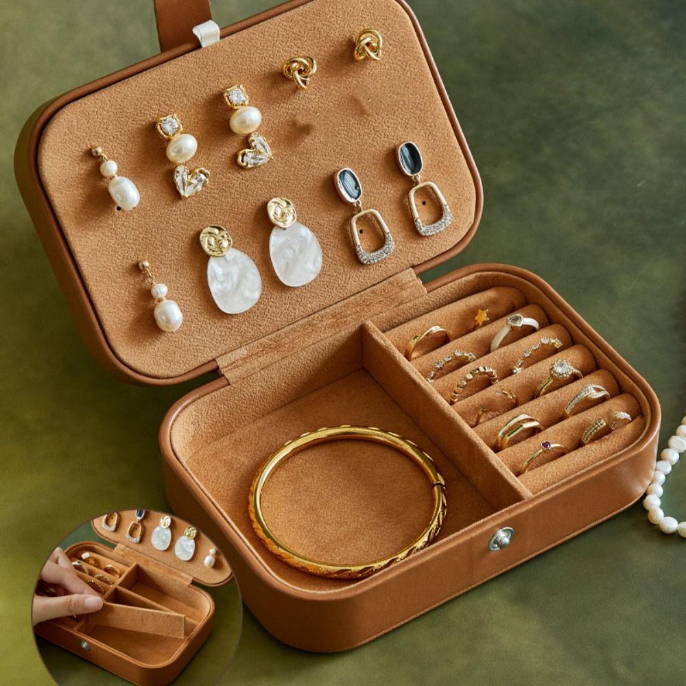 Large Capacity Earrings Storage Case PU Leather Jewelry Display Box Jewelry Packing Bag  Travel