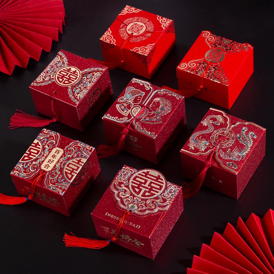 2024 National Style Wedding Candy Gift Box - Chinese Creative Engagement Bag