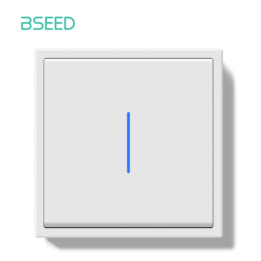 Interruptor de Parede BSEED Interruptores de Botão de Pressão 1/2 Gang 10A 1/2 vias/Reset Luz de Parede Moldura de Plástico Para Escadas Quarto Vila Casa Série E