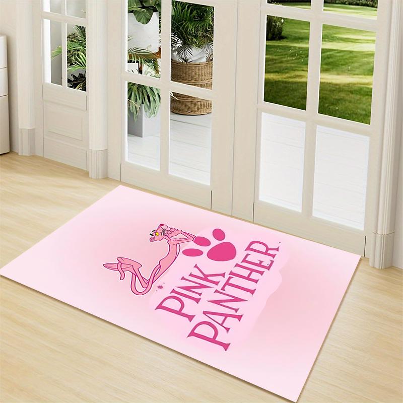 Pink Panther Logo Carpet Rug Soft Washable Antislip Home Living Room Sofa Mats Personalized Christmas Rug