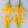 7 Forks Artificial Wheat Ears Rice Plant Bouquet Plastic Yellow Flower Wheat Ears Rice Plant Branch Non Water Needed Realistic