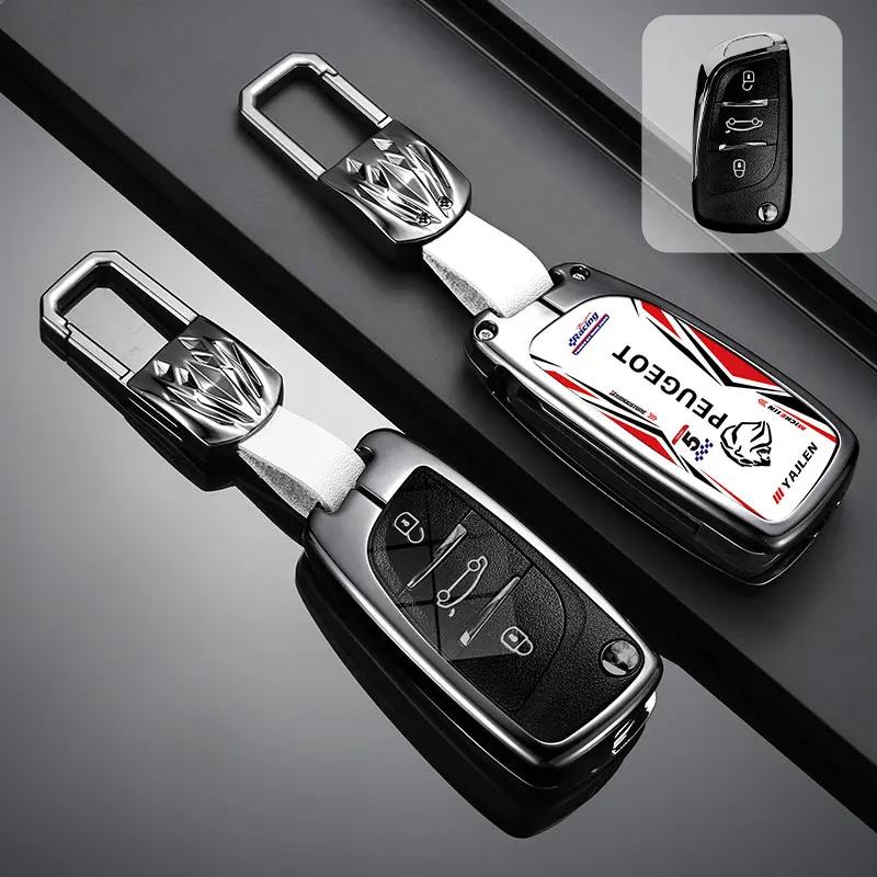 Car Sticker 2025 Hot Car Smart Key Bag Is Suitable for Peugeot 308 3008 508 5008 408 4008 208 301 407 Cool Zinc Alloy Car Key Re