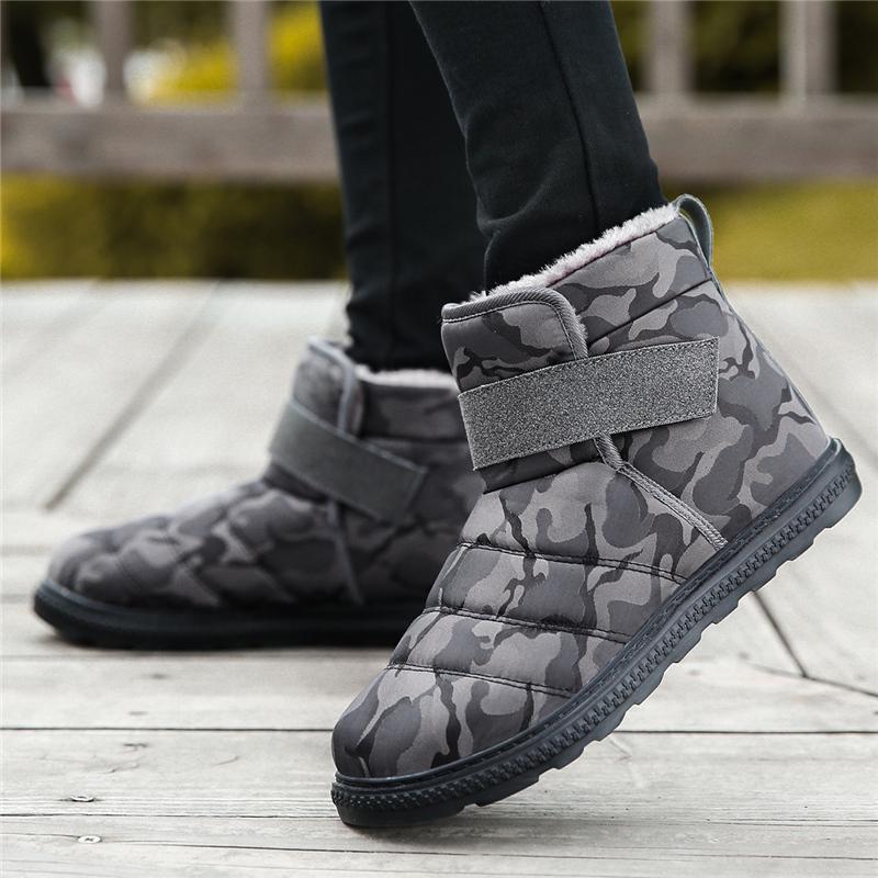 36~47 Mens Women Waterproof Winter Warm Plush Platform Snow Ankle Boots Outdoor Sneakers Male Rubber Boots Work Shoes Footwear