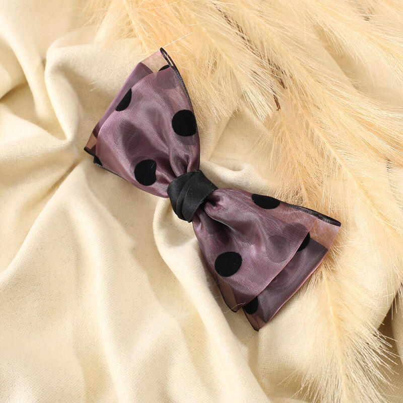 Dot Ribbon Automatic Hairpin (Pink)