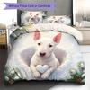 Cute animalsinthesnow Pattern Bedding Quilt Set Quilt Cover Pillowcase Home Decoration Birthday Gift (1 * duvet cover + 2 * pillowcase, without core)