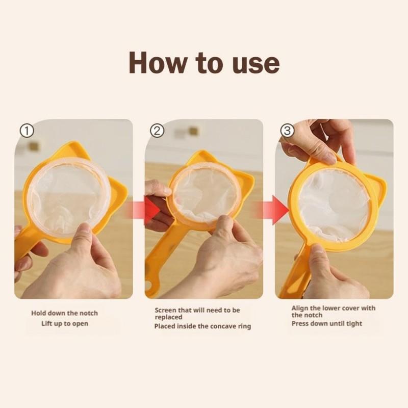 120 Maschen Küchenöltrichter mit Filter 2 in 1 Trichterfilter mit Griff Doppellagiges Feinmaschiges Sieb Tragbarer Saftseiher Kaffee